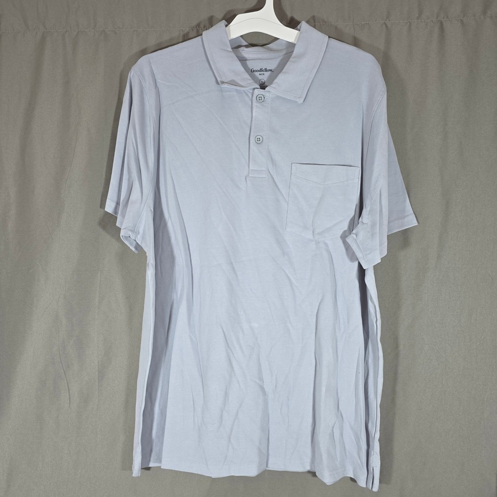 Goodfellow & Co Mens XL Gray Polo Shirt Cotton Pocket 043 13 6084